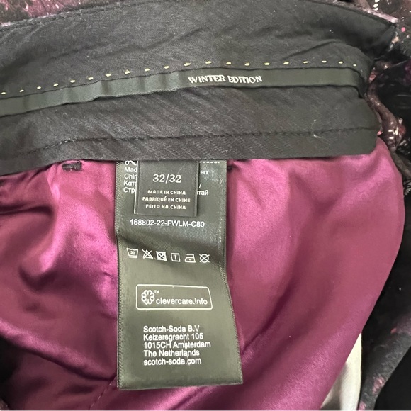 NWT Scotch & Soda Amsterdam 32x32 Winter Edition Velvet High Rise Flared Pants - Picture 14 of 15